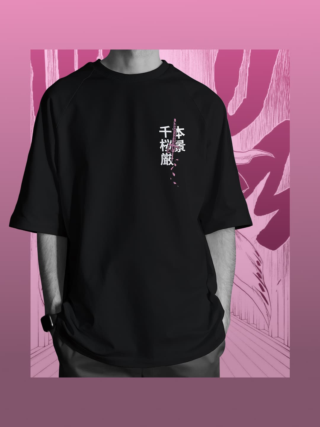 BANKAI - SENBONZAKURA — black tee, front