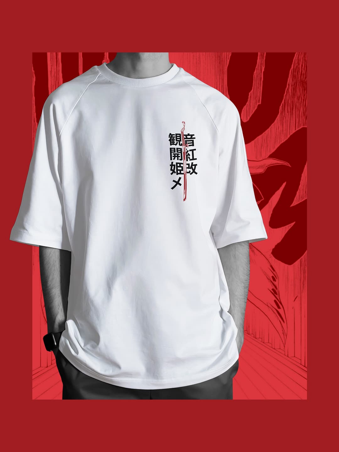 BANKAI - BENIHIME — white tee, front